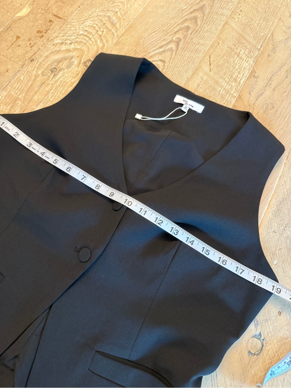 Edit by Nine Classic Black Tailored Long 2 Button Vest M - Picture 3 of 8